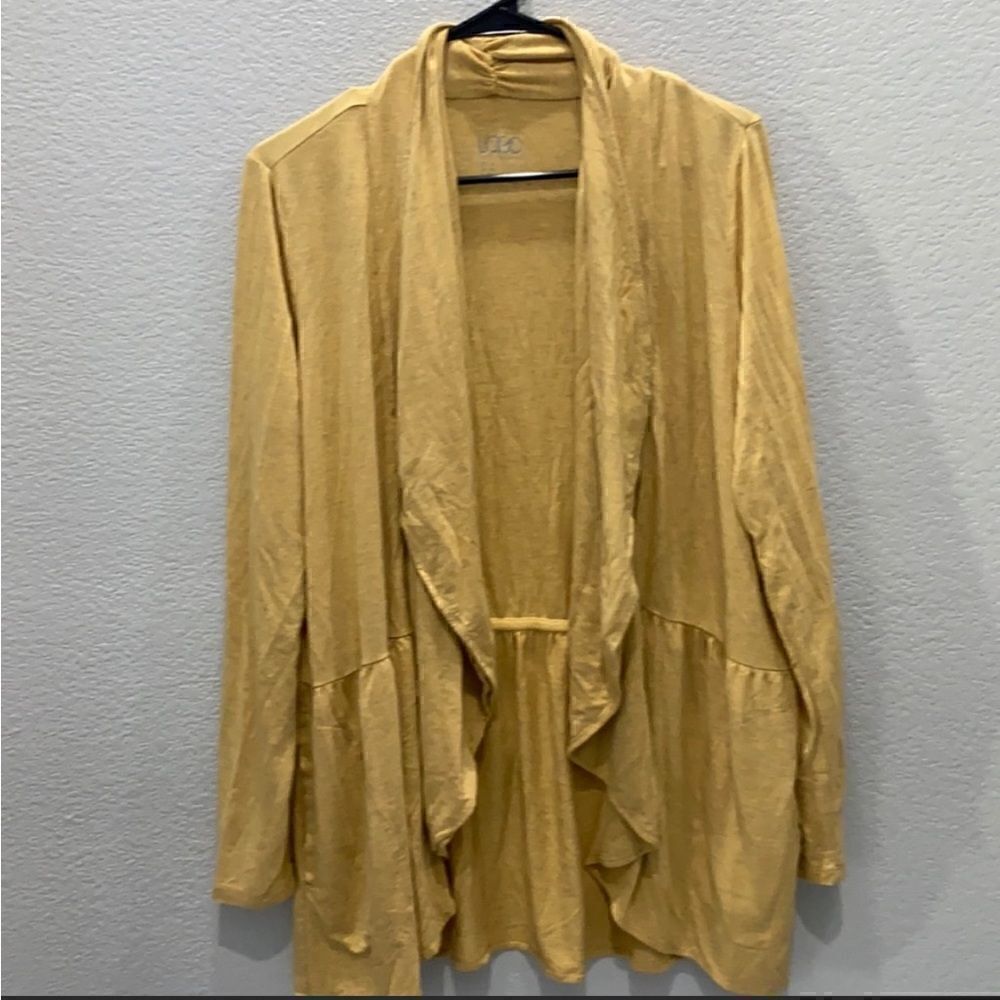 LOGO Golden yellow draping comfy cardigan size L